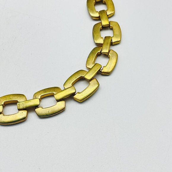 Square Link Chain Necklace Gold Tone Classic Classic Career Cosplay LARP - Picture 3 of 7